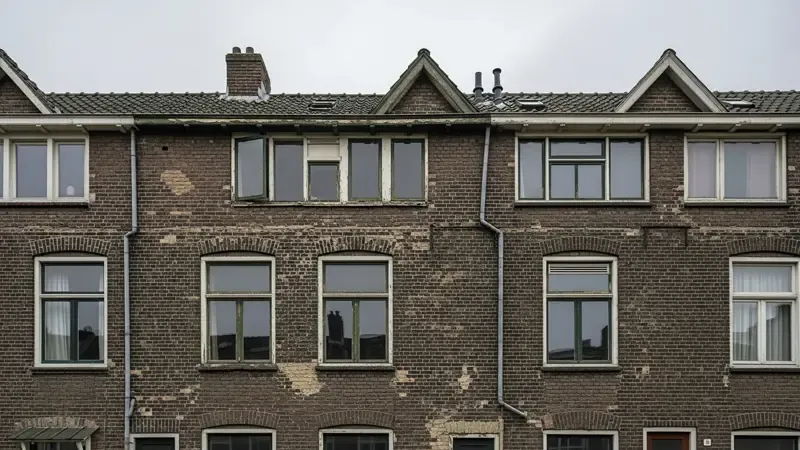 Oud slecht geïsoleerd woongebouw