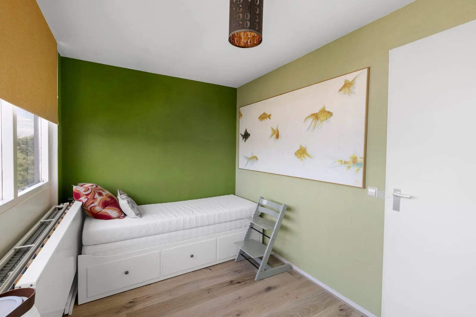Kamer met groene wand